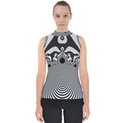 Pattern Illusion Fractal Mandelbrot Mock Neck Shell Top by Bangk1t