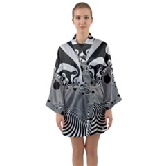 Pattern Illusion Fractal Mandelbrot Long Sleeve Satin Kimono