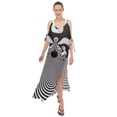 Pattern Illusion Fractal Mandelbrot Maxi Chiffon Cover Up Dress by Bangk1t