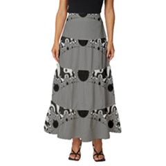 Pattern Illusion Fractal Mandelbrot Tiered Ruffle Maxi Skirt by Bangk1t