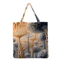 Garden Mushrooms Tree Flower Grocery Tote Bag by Bangk1t