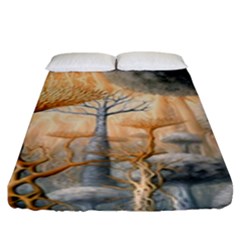 Garden Mushrooms Tree Flower Fitted Sheet (king Size)