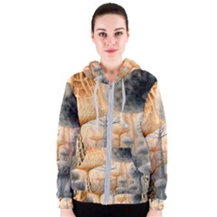 Garden Mushrooms Tree Flower Women s Zipper Hoodie