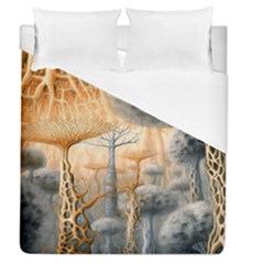 Garden Mushrooms Tree Flower Duvet Cover (queen Size) by Bangk1t