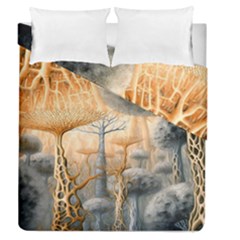 Garden Mushrooms Tree Flower Duvet Cover Double Side (queen Size)