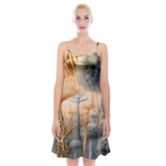 Garden Mushrooms Tree Flower Spaghetti Strap Velvet Dress by Bangk1t