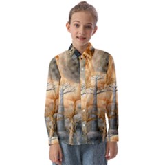 Garden Mushrooms Tree Flower Kids  Long Sleeve Shirt by Bangk1t