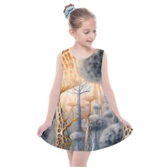 Garden Mushrooms Tree Flower Kids  Summer Dress by Bangk1t