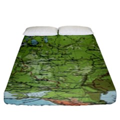 Map Earth World Russia Europe Fitted Sheet (king Size) by Bangk1t