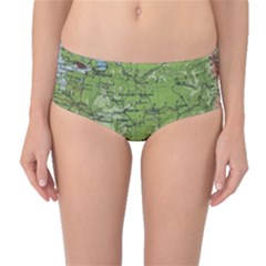 Map Earth World Russia Europe Mid-waist Bikini Bottoms by Bangk1t