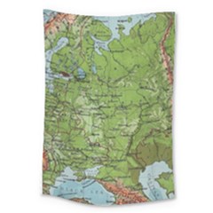 Map Earth World Russia Europe Large Tapestry