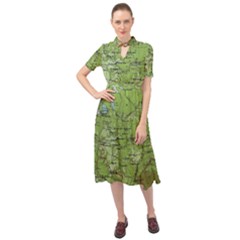 Map Earth World Russia Europe Keyhole Neckline Chiffon Dress by Bangk1t