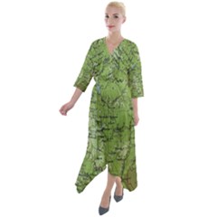 Map Earth World Russia Europe Quarter Sleeve Wrap Front Maxi Dress by Bangk1t