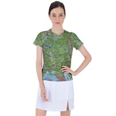 Map Earth World Russia Europe Women s Sports Top by Bangk1t