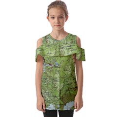 Map Earth World Russia Europe Fold Over Open Sleeve Top by Bangk1t