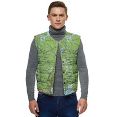 Map Earth World Russia Europe Men s Button Up Puffer Vest	