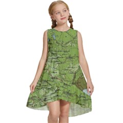 Map Earth World Russia Europe Kids  Frill Swing Dress by Bangk1t