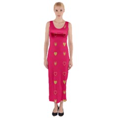 Heart Pattern Design Fitted Maxi Dress by Ravend