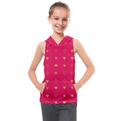 Heart Pattern Design Kids  Sleeveless Hoodie by Ravend