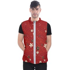 Flower Washi Floral Background Men s Puffer Vest by Ravend