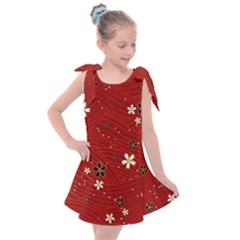 Flower Washi Floral Background Kids  Tie Up Tunic Dress by Ravend