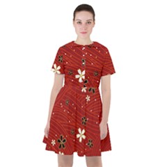 Flower Washi Floral Background Sailor Dress by Ravend