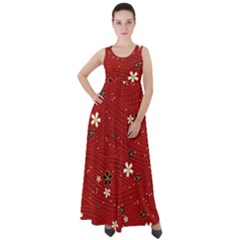 Flower Washi Floral Background Empire Waist Velour Maxi Dress by Ravend