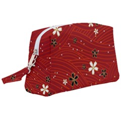 Flower Washi Floral Background Wristlet Pouch Bag (large) by Ravend