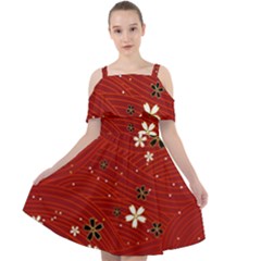 Flower Washi Floral Background Cut Out Shoulders Chiffon Dress by Ravend