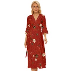 Flower Washi Floral Background Midsummer Wrap Dress by Ravend