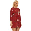 Flower Washi Floral Background Long Sleeve Babydoll Dress View3