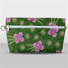 Pink Flower Background Pattern Handbag Organizer by Ravend