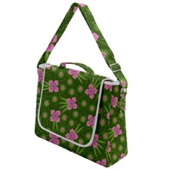 Pink Flower Background Pattern Box Up Messenger Bag by Ravend