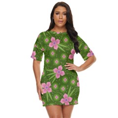 Pink Flower Background Pattern Just Threw It On Dress by Ravend