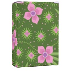 Pink Flower Background Pattern Playing Cards Single Design (rectangle) With Custom Box by Ravend