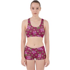 Flower Background Pattern Pink Work It Out Gym Set by Ravend