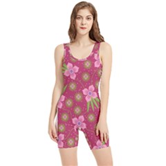 Flower Background Pattern Pink Women s Wrestling Singlet by Ravend