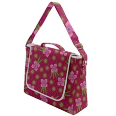 Flower Background Pattern Pink Box Up Messenger Bag by Ravend