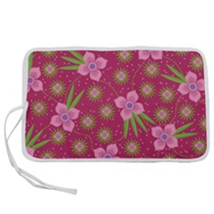 Flower Background Pattern Pink Pen Storage Case (s) by Ravend