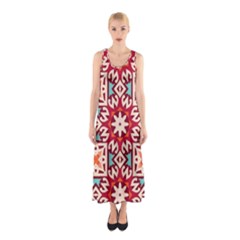 Geometric Pattern Seamless Abstract Sleeveless Maxi Dress by Ravend