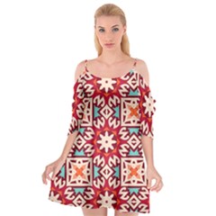 Geometric Pattern Seamless Abstract Cutout Spaghetti Strap Chiffon Dress by Ravend