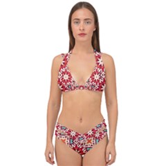 Geometric Pattern Seamless Abstract Double Strap Halter Bikini Set by Ravend