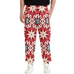 Geometric Pattern Seamless Abstract Men s Elastic Waist Pants by Ravend