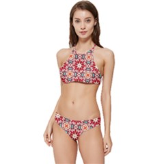 Geometric Pattern Seamless Abstract Banded Triangle Bikini Set by Ravend