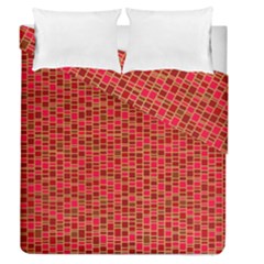 Geometry Background Red Rectangle Pattern Duvet Cover Double Side (queen Size) by Ravend