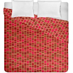 Geometry Background Red Rectangle Pattern Duvet Cover Double Side (king Size) by Ravend