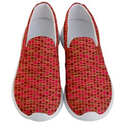 Geometry Background Red Rectangle Pattern Men s Lightweight Slip Ons by Ravend