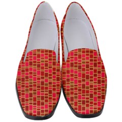 Geometry Background Red Rectangle Pattern Women s Classic Loafer Heels by Ravend