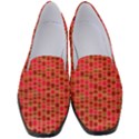 Geometry Background Red Rectangle Pattern Women s Classic Loafer Heels View1