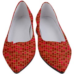 Geometry Background Red Rectangle Pattern Women s Block Heels  by Ravend